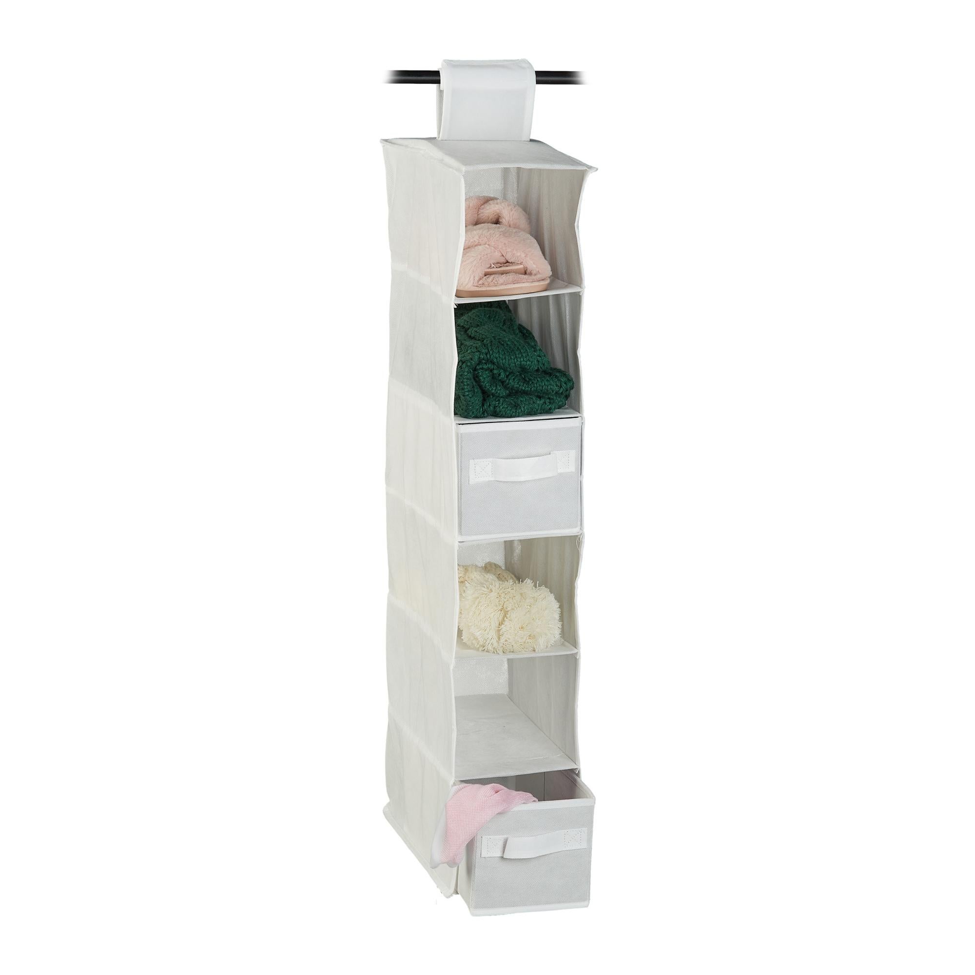 Armadio Appendibile A 10 Scomparti, Tessuto Non Tessuto, Pieghevole, Per Vestiti, Scarpe, 20x30x125cm