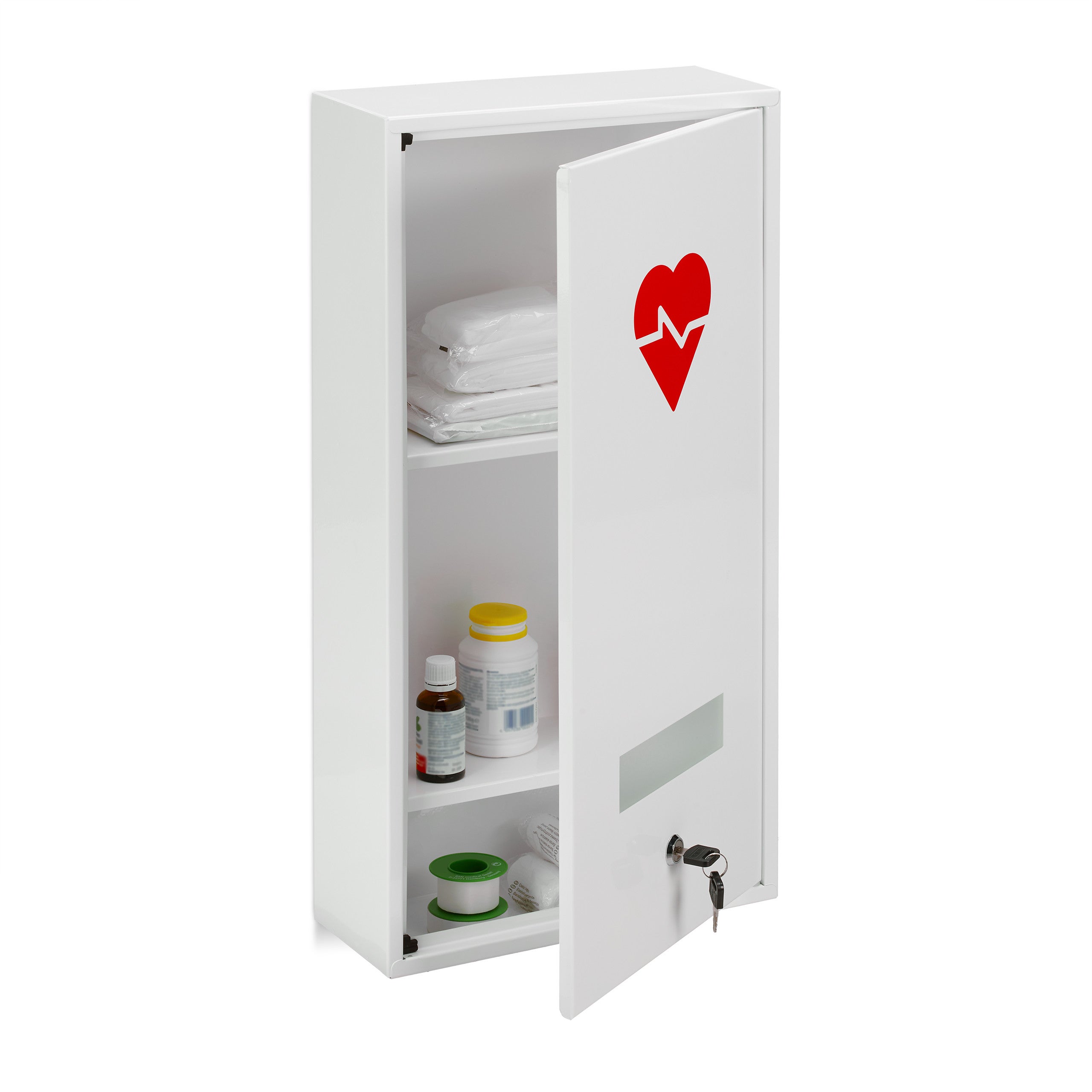 Armadietto per medicinali armadio 3 ripiani mobile porta medicine da parete  casa appendere al muro del bagno in legno bianco