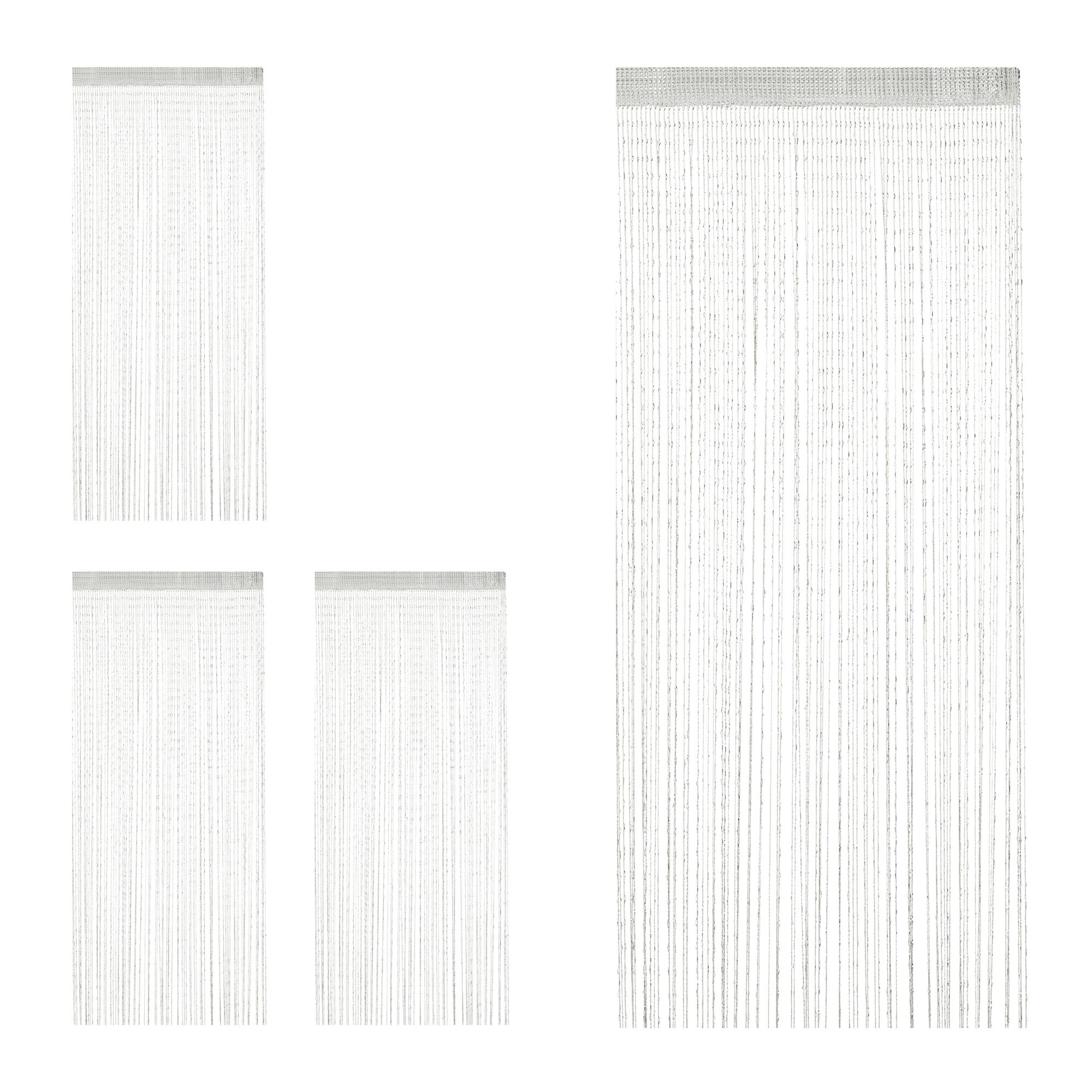 Tenda A Fili 400x200 Cm Bianca - 100% Poliestere, 500 Fili/metro, Spessore 1.5 Mm, Cerniera Satin - 4