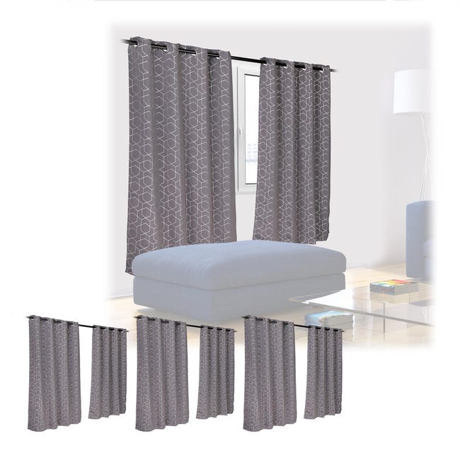 Relaxdays Tende, HxL: 90x135 cm, Set Doppio, Oscuranti & Opache, Camera da Letto & Salotto, in Stoffa con Anelli, Grigie Relaxdays Tende, HxL: 90x135 cm, Set Doppio, Oscuranti & Opache, Camera da Letto & Salotto, in Stoffa con Anelli, Grigie