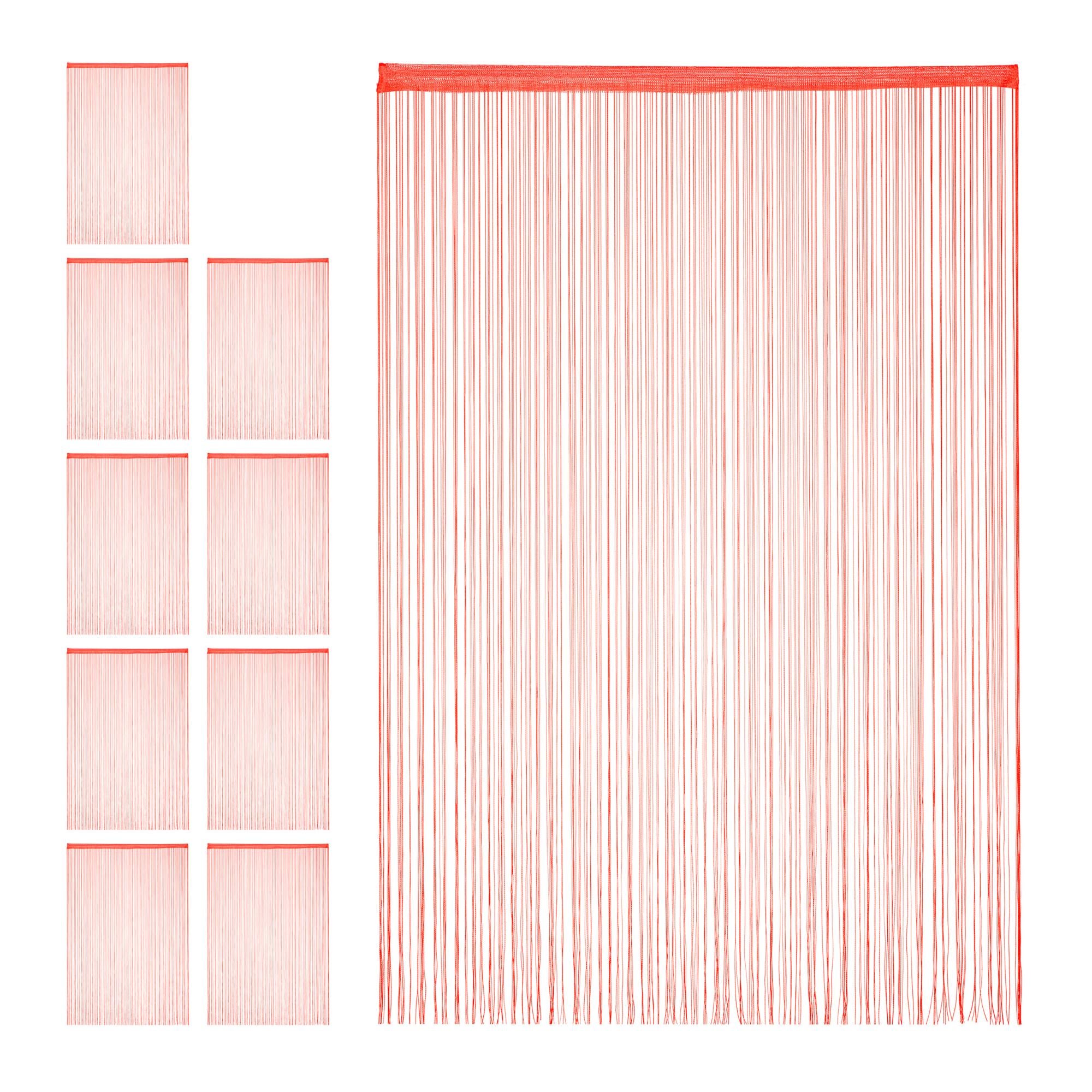 Tenda A Fili KAIKOON - 90x240 Cm, Colore Rosso, 600 Fili Per Metro, Ideale Come Divisorio O Decorazione