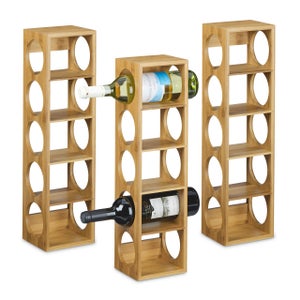 ShiShi Porte-Bouteilles en Bois pour 5 Bouteilles, Casier à Vin Range  Bouteille, Casier à Vin en Bambou, Étagère à Vin Extensible, Horizontal/ Vertical 5 Modulable (13,5×12×53 cm) : : Cuisine et Maison
