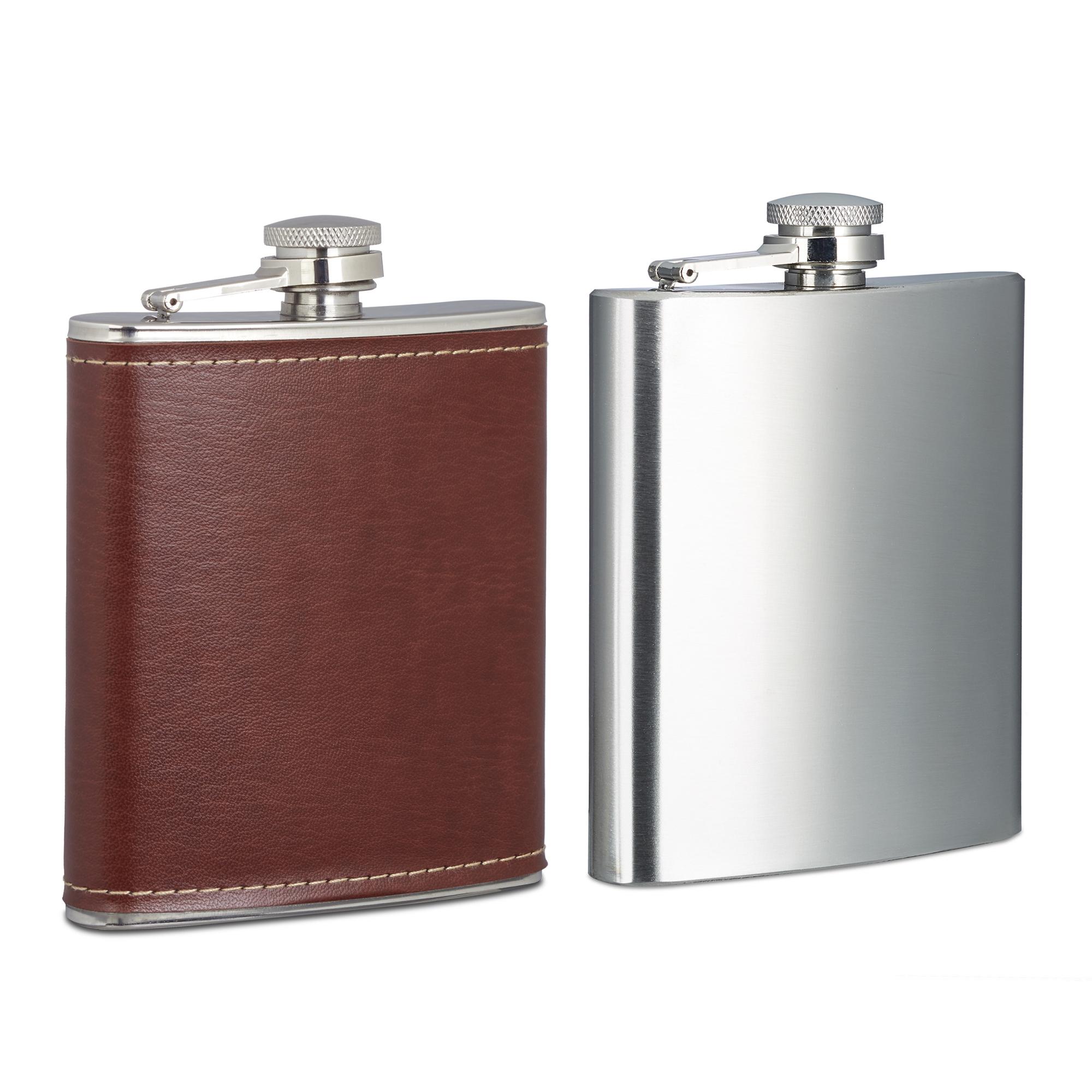 Borraccia Tascabile In Acciaio 200ml - Perfecta Per Whisky O Acqua, Chiusura A Vite, Argento - Foto 10