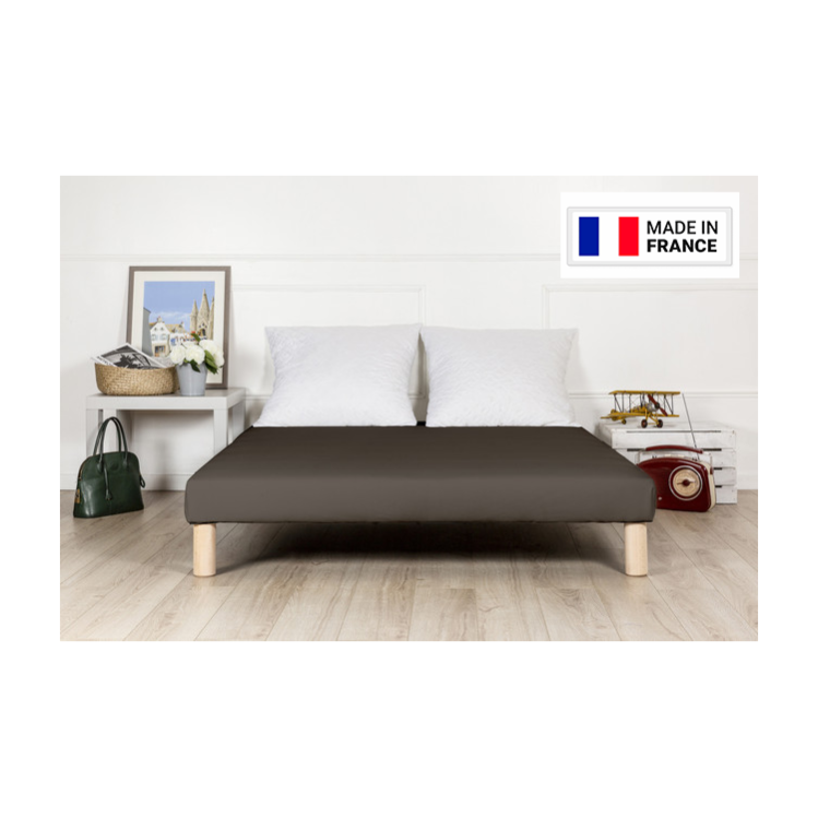 Sommier Tapissier Peggy Blanc 130x190 Cm - Fabrication Française, Pieds Offerts, Livré Assemblé
