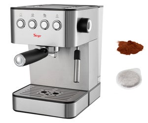 Macchina per Caffè Espresso 20 Bar, Cappuccino e Latte, Montalatte,  Scaldatazze MPM Nero 1470 MKW-07M