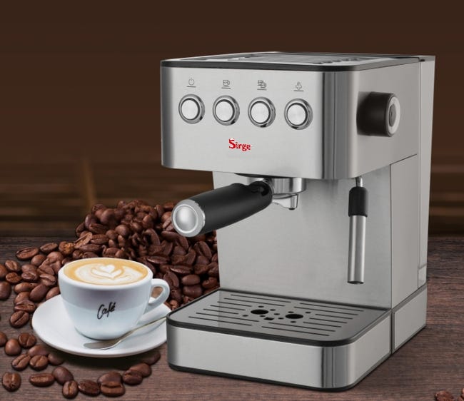 Macchina per Caffe Espresso e Cappuccino con 4 filtri per caffe