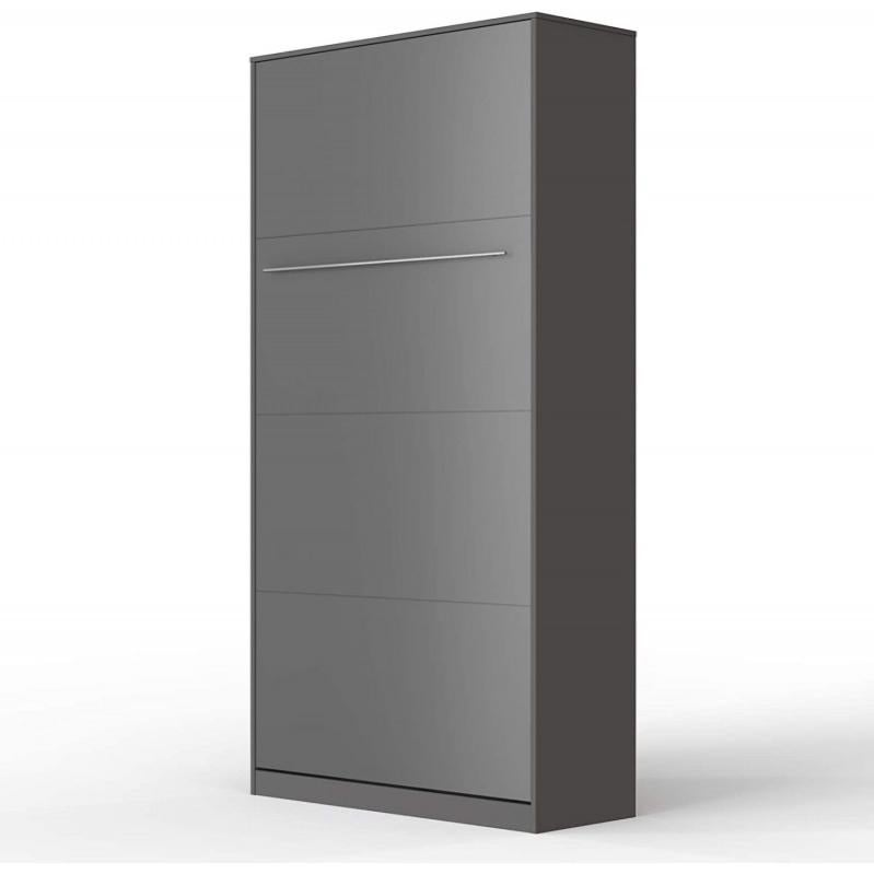 Armoire Lit escamotable 90x200cm Vertical MATELAS inclus Lit Rabattable Lit Mural Supérieur