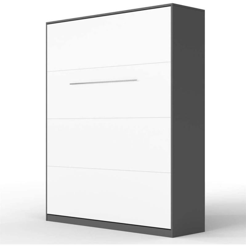Armoire Lit escamotable 160x200cm MATELAS inclus Lit Rabattable Lit Mural Supérieur Vertical