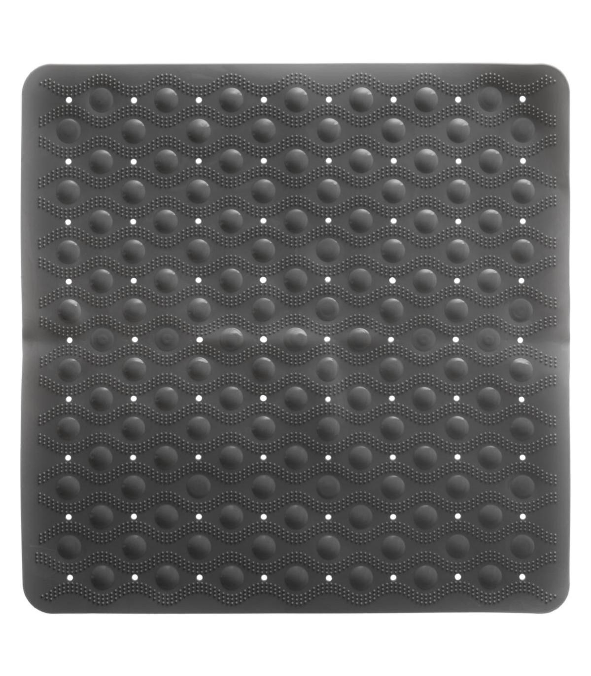 Kleine Wolke Stars Tappetino Doccia Antiscivolo 55x55 Cm - Schiuma PVC Con Ventose, Grigio Argento, Lavabile In Lavatrice