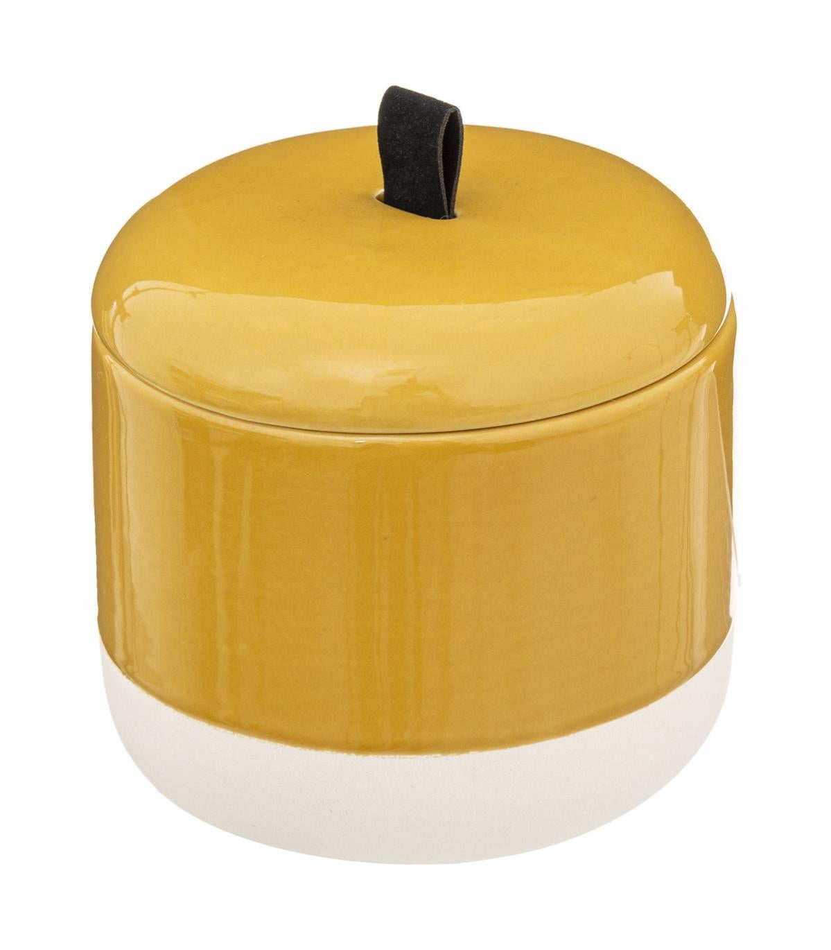 Boîte à Coton Céramique & Bambou Noire - TENDANCE | Rangement Salle De Bain Élégant | D10 X H7.5cm