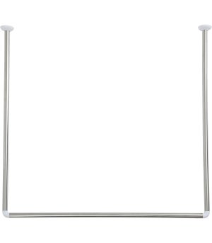 Barre de rideau de douche droite à encastrer 140/260 cm, chromé, Cooke &  Lewis Nira