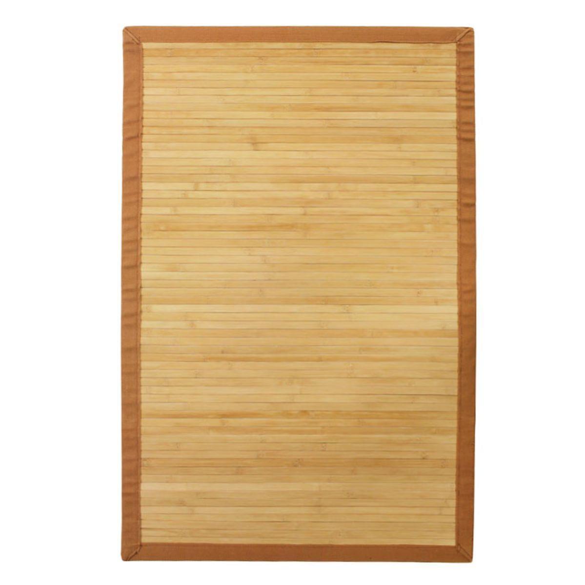 SOLO BAMBOO - Tapis en bambou larges lattes et ganse naturel 160x230 ...