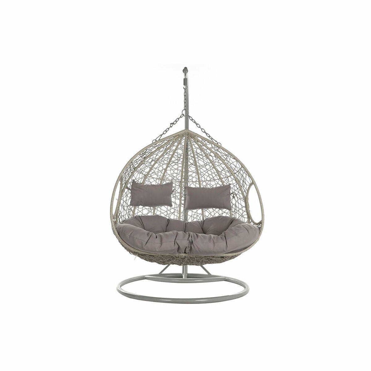 Poltrona Da Giardino Sospesa Dkd Home Decor X X Cm Grigio Rattan Sintetico Alluminio