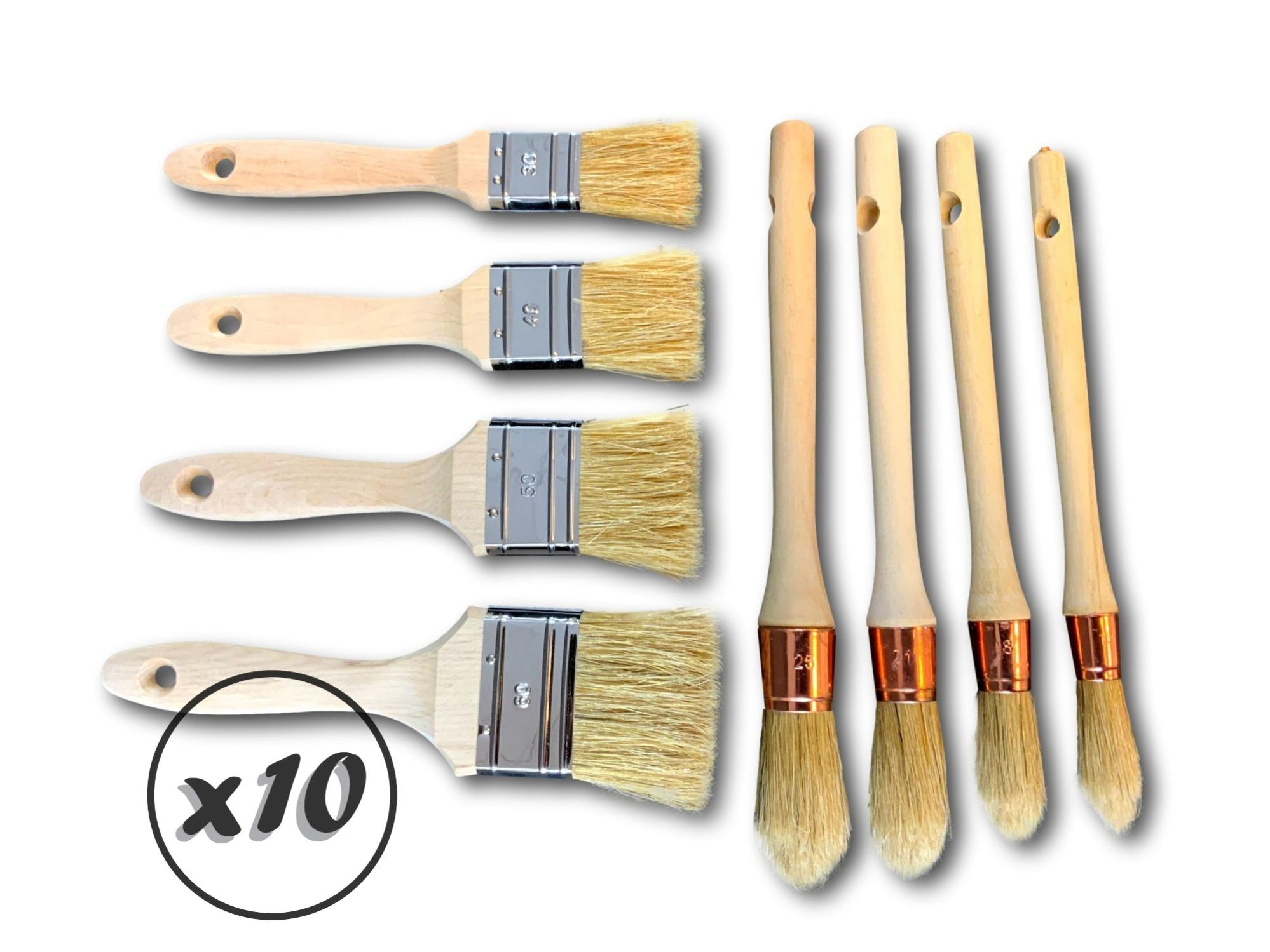 Lot De 10 Pinceaux Plats Ymapinc - 1.9cm - Pour Aquarelle, Acrylique, Huile - Manche Bois