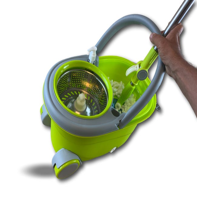SEAU - PRESSE, Seau Essoreur Balai Microfibre Rotatif 360°  Balai  serpillère mop pour tout type de nettoyage avec recharge,vert - Cdiscount  Maison