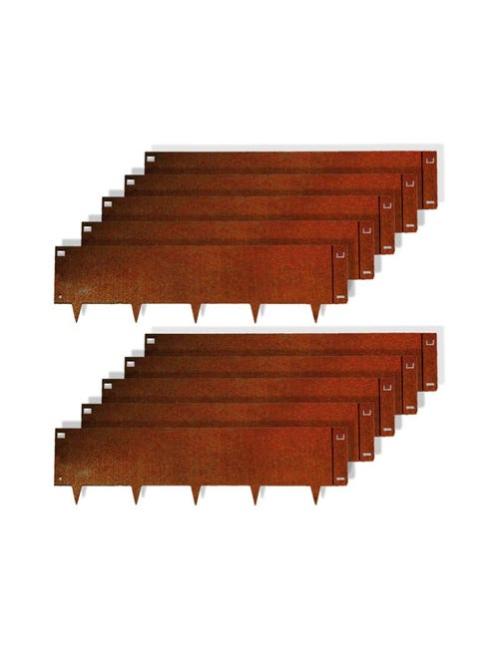 Bordo Per Giardino In Metallo Ondulato - 6m X 20,3cm, Colore Ruggine, In Acciaio Resistente - Delimitatore Per Aiuole E Vialetti - 3