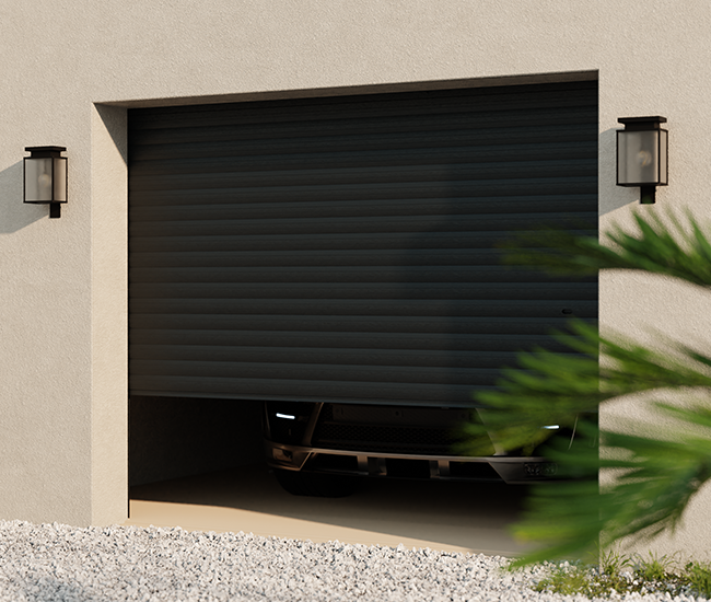 Porte de garage à enroulement lames de 75mm Pose sous linteau extérieur 200H x 240L BOB LE