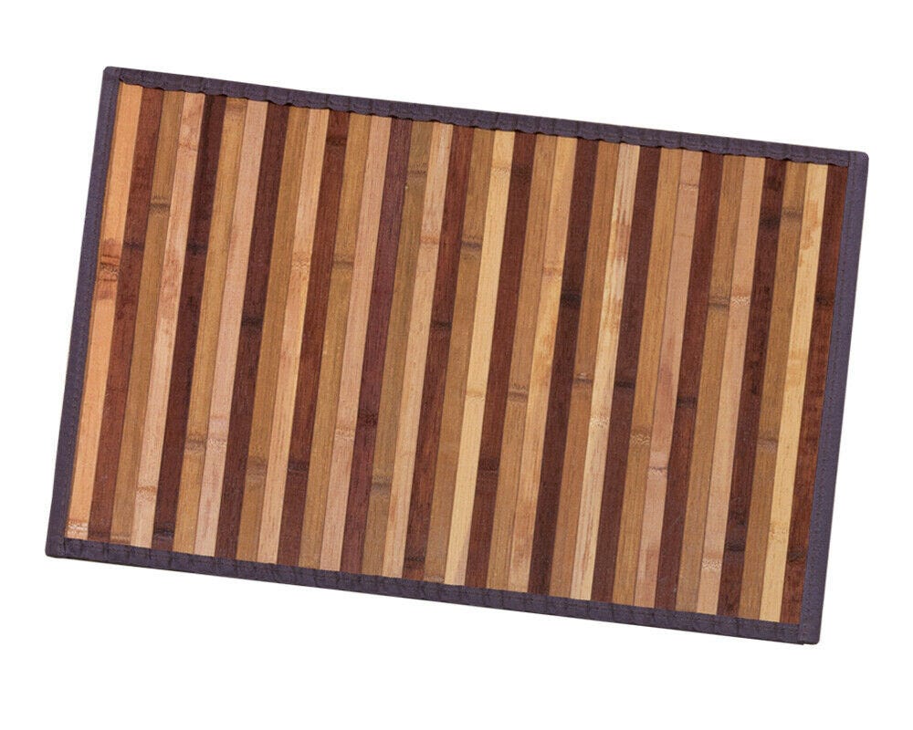 Tappeto in Bamboo 50x95 cm Stuoia Cucina Bagno Camera Tovaglietta Colazione  Retro Antiscivolo Marrone