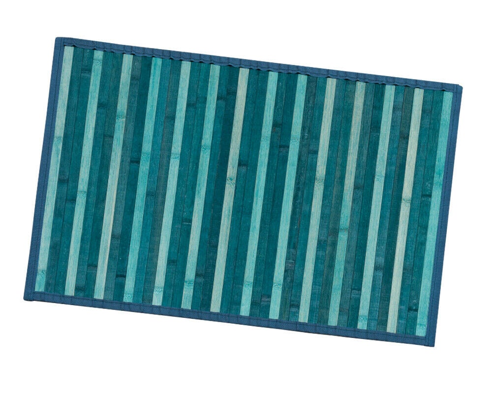 Tappeto in Bamboo 50x175 cm Stuoia Cucina Bagno Camera Tovaglietta  Colazione Retro Antiscivolo Blu