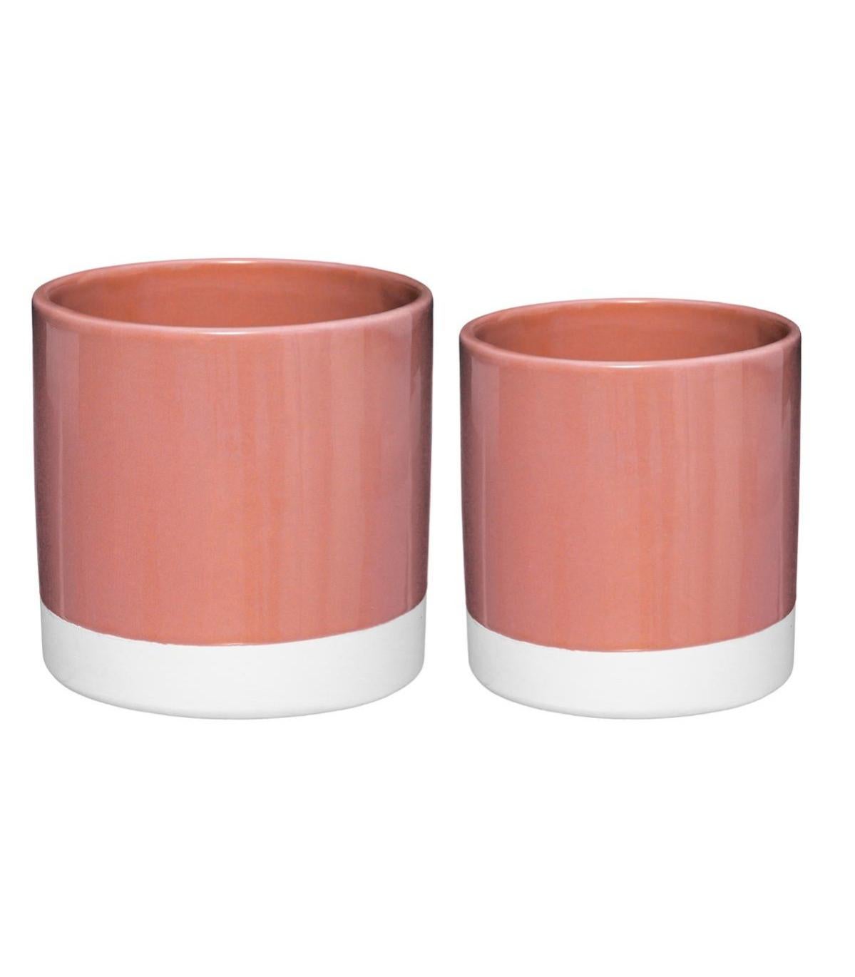Pots Céramique Atmosphera - Style Marbre Noir Et Blanc, Set De 2, Dolomite