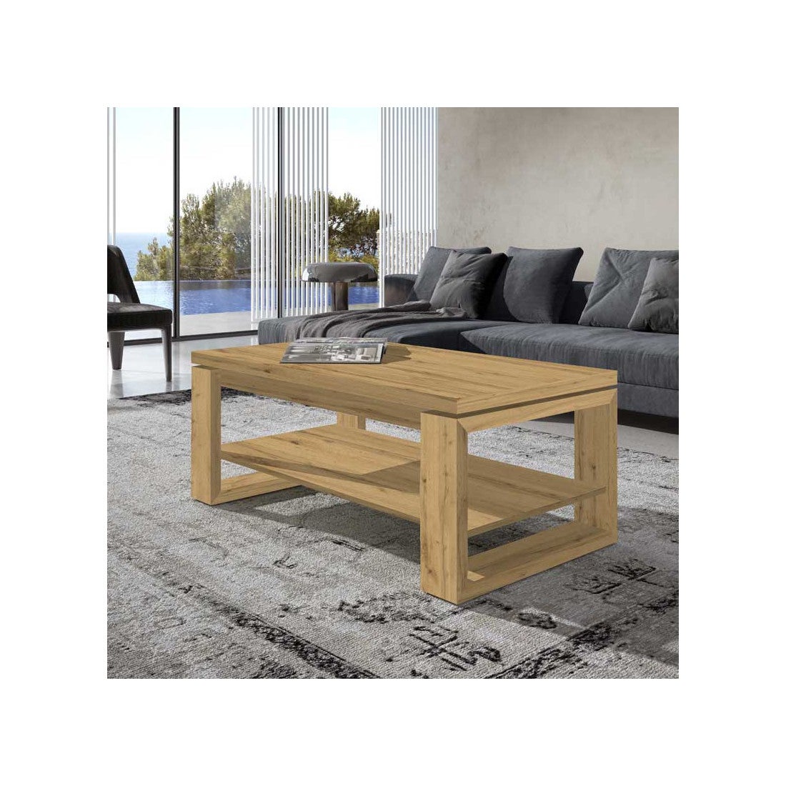 Table Basse Relevable Chêne Blond - REENA | Leroy Merlin