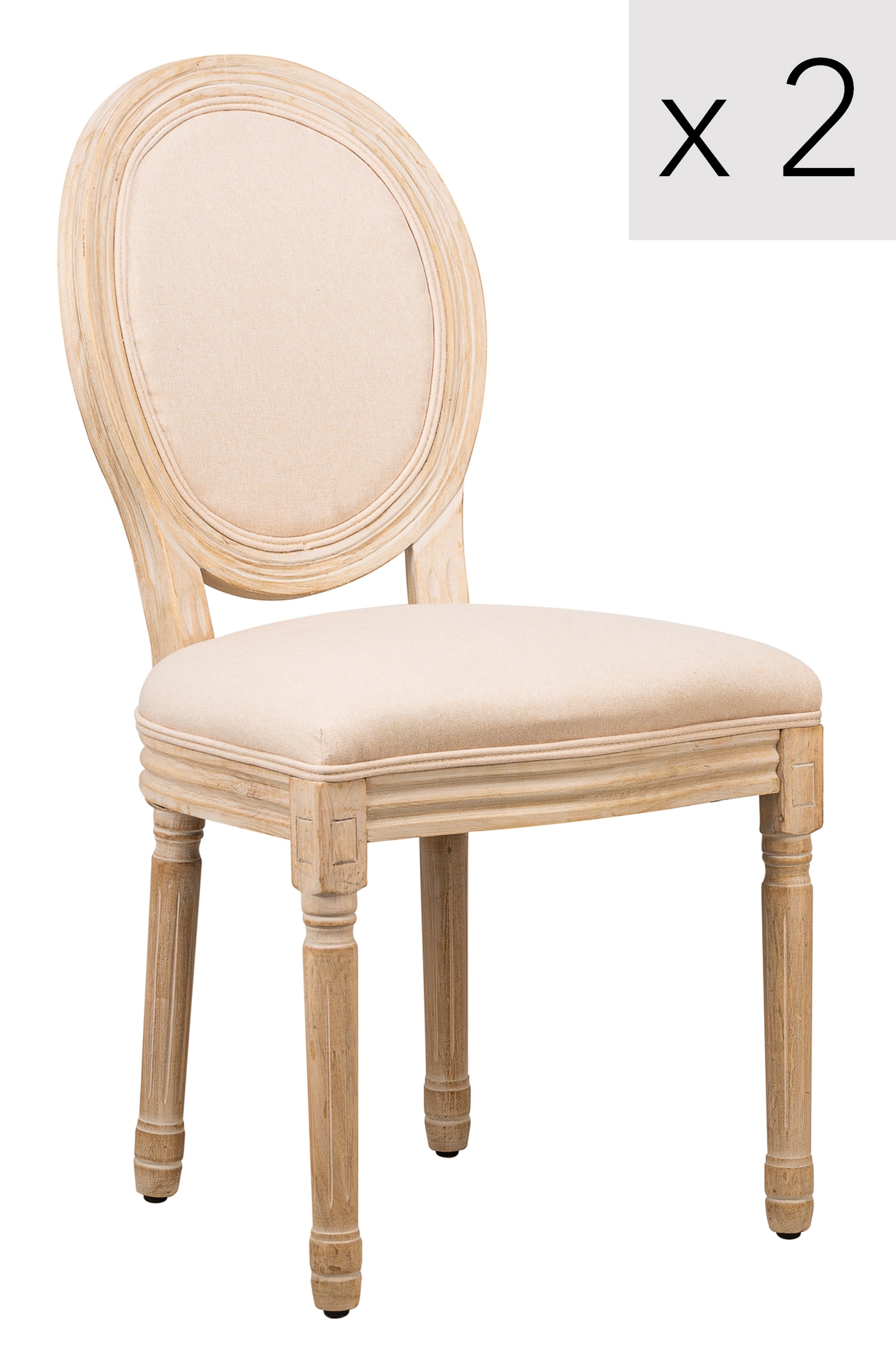 tessuto　in　seduta　Merlin　legno　beige　sedie　Set　Nordlys　Leroy　in　con