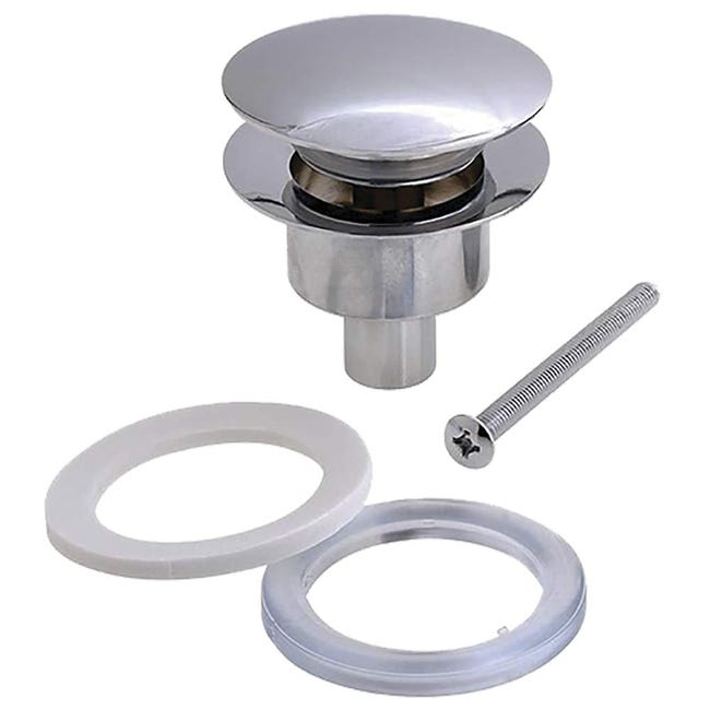 Válvula clic clac para lavabo para montaje con o sin orificio de desborde  hecha en metal