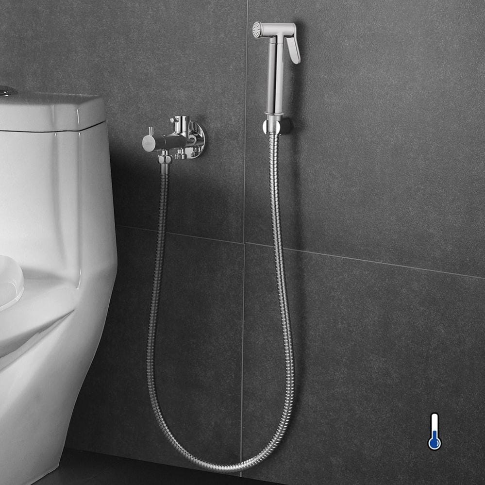 Grifo higiene íntima con instalación sin obra. Grifo sustituto del bidet. Grifo  para wc. Sólo agua fría