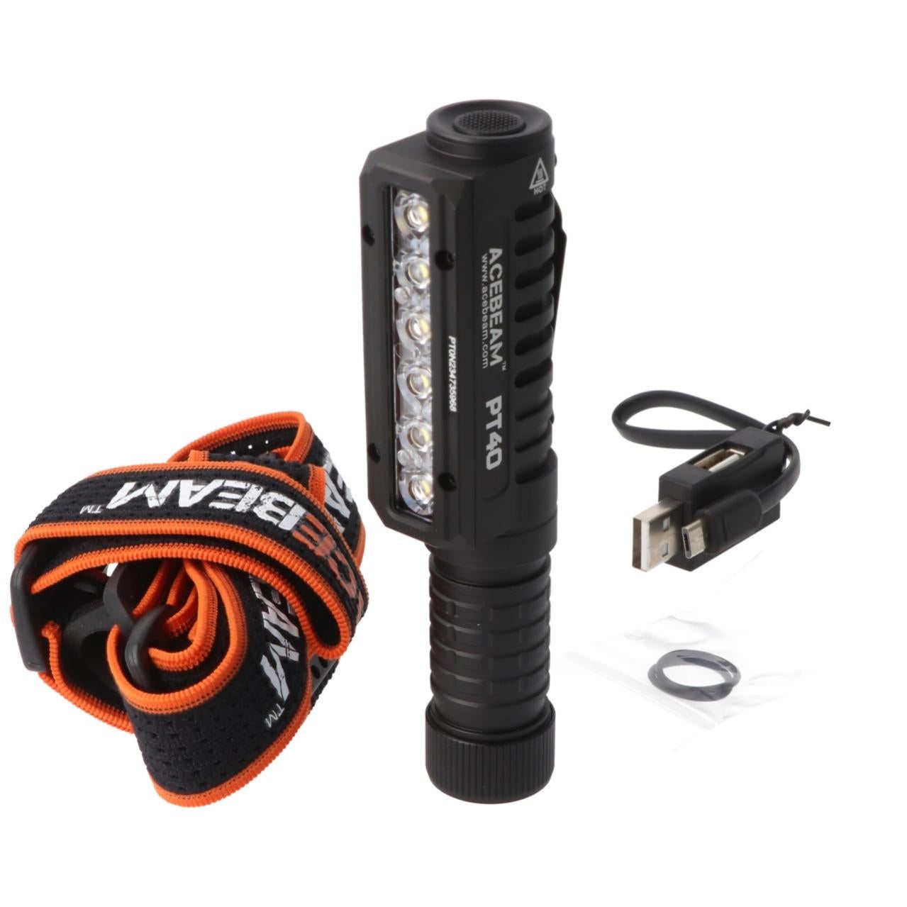 Lampe Frontale ACEBEAM H50 LED OSRAM - 1250 Lumens, 2023, étanche IP68, Rechargeable USB-C, Neuve Sous Blister
