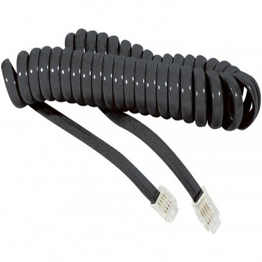 Câble téléphone spirale RJ9 2m noir