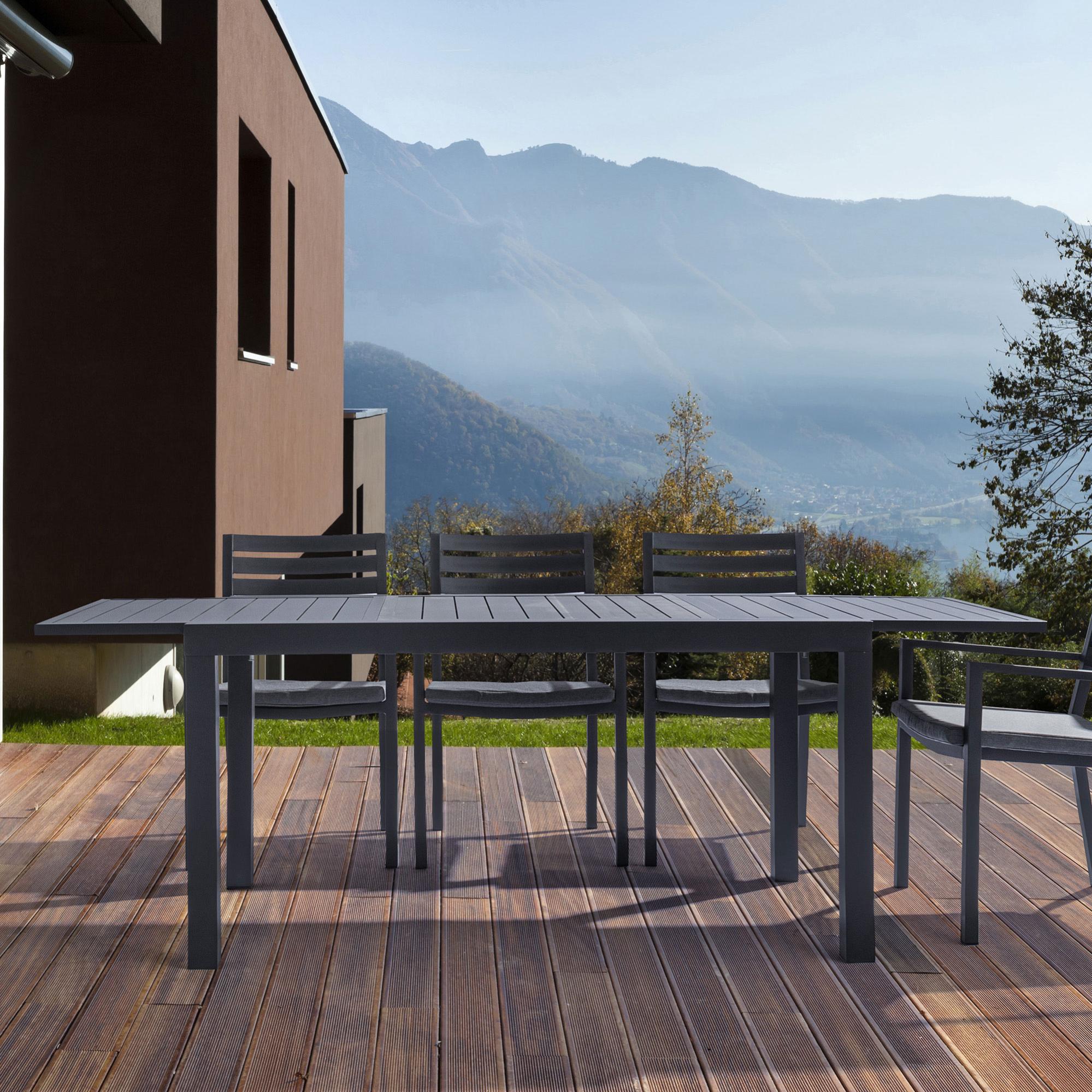 Tavolo Pieghevole "ELIN" 70x70 Antracite, Struttura In Alluminio Per Giardino Ed Esterno 84379877