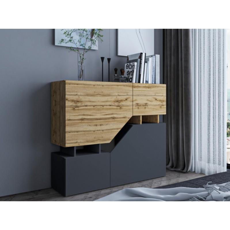 Cajonera Nesezi con 4 puertas Gris Leroy Merlin