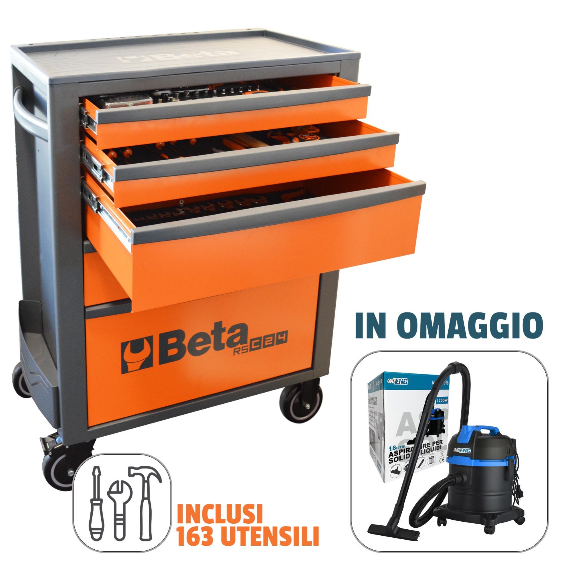 Cassetta Porta Attrezzi Beta C22E | 3 Cassetti | Arancione | Per Officina E Hobbisti - Foto 13