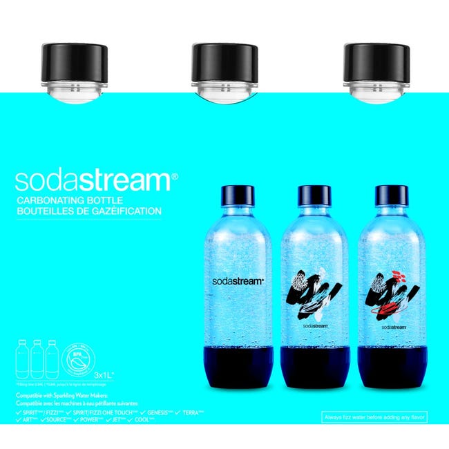 SodaStream Bouteilles de gazéification en verre, réuti…