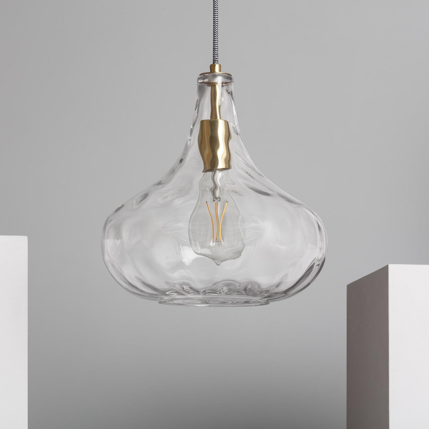 Ledkia Lampada a Sospensione Vetro Tassel Dorato