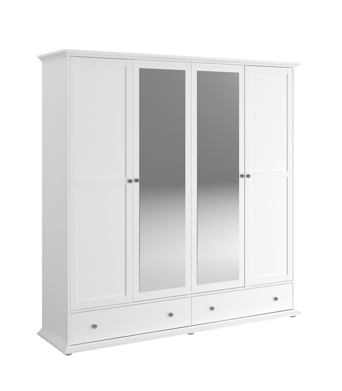 Armoire avec Miroirs 4 portes 2 tiroirs L200 cm Margaux Leroy Merlin