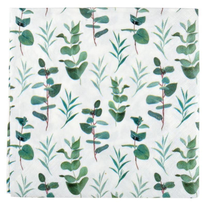 Serviettes De Table En Papier Eucalyptus - Lot De 40, 25x25 Cm, Double Couche, Compostables - Pour Fête Et Décoration - 8