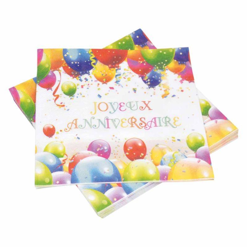 50 Serviettes Papier Anniversaire 18 Ans Bleu Or + 15g Confettis - Décoration Fête Élégante 33x33cm