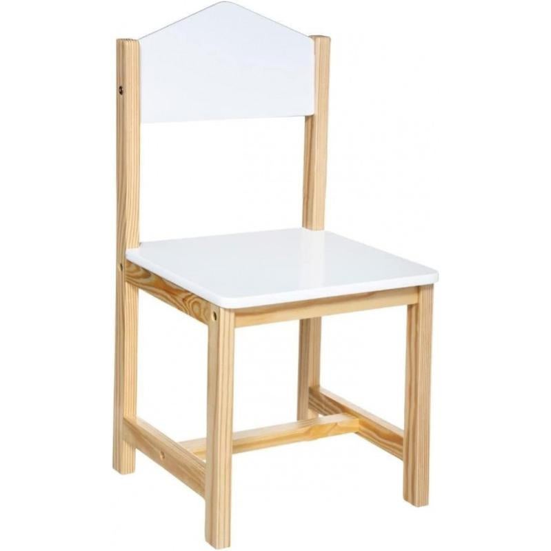 Chaise Enfant L 28 5 X P 29 X H 59 Cm Blanc Et Bois Clair Leroy Merlin