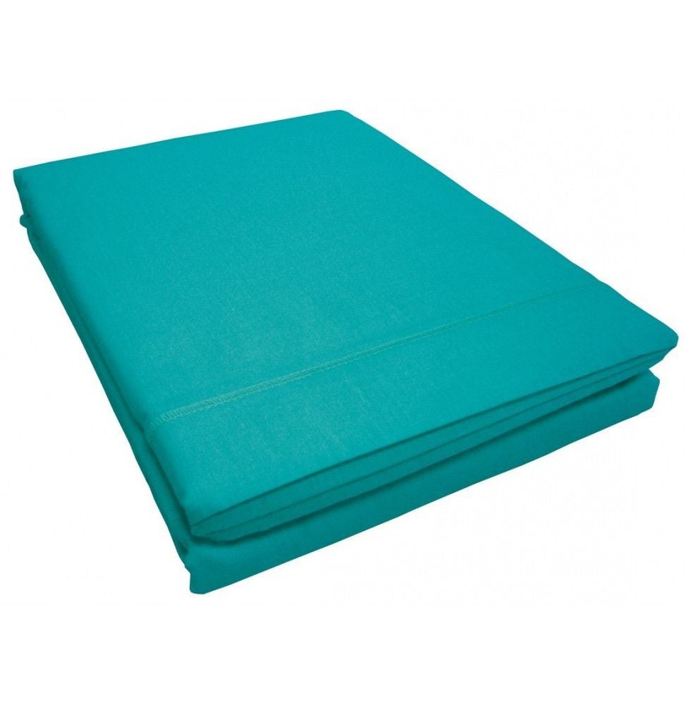 DRAP PLAT 1 PERSONNE 180 x 290 CM UNI 57 FILS LINA BLEU NUIT +POINT