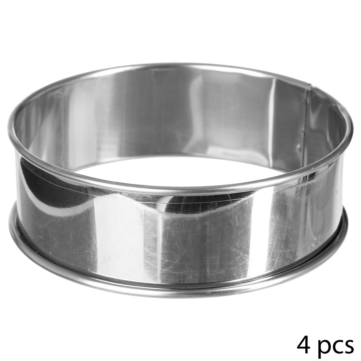 4 de acero inoxidable para tartaletas de 9 cm - conjunto de 4 círculos tartlets de acero inoxidable, dimensiones d. 9 h. 2.9 cm - 5Five | Leroy Merlin