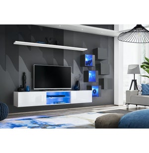 Luna - meuble tv - blanc - 120 cm - style contemporain