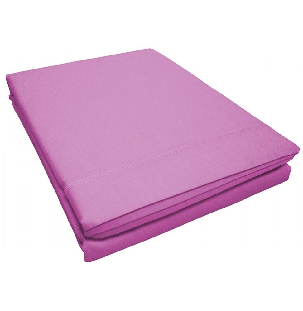 Drap Plat 100% Coton 180x290cm - Tissage 57 Fils Serré Pour Lit 1 Personne - Multi Couleurs