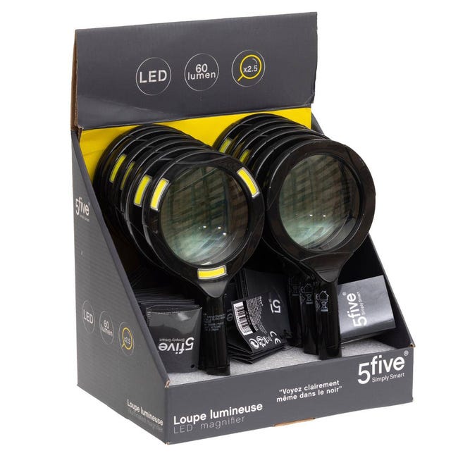 Loupe 20x/100x avec lumière LED, loupe lumineuse portable avec lentille  asphérique, vision plus claire, optique d'aide à la faible vision parfaite