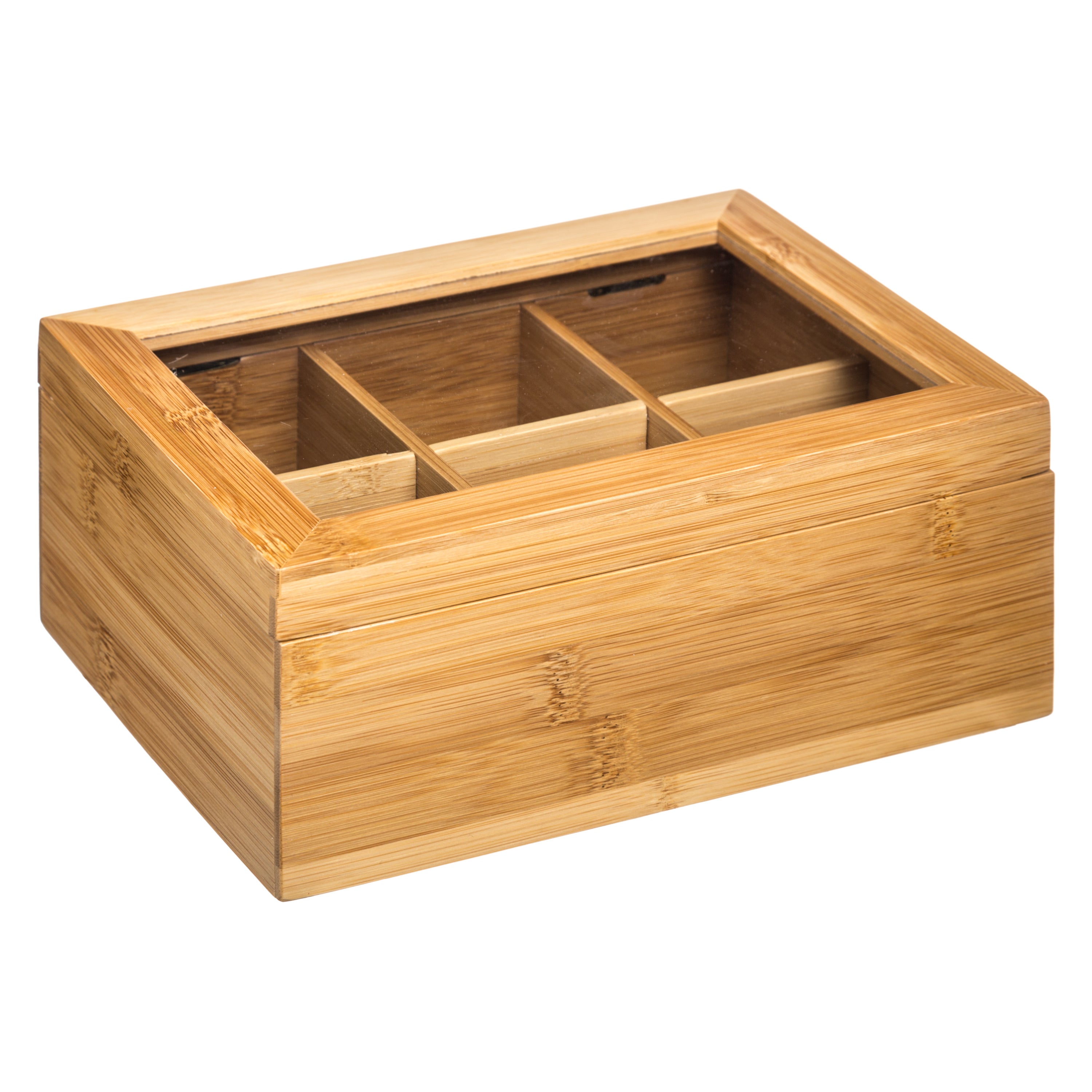 Bambüsi Organizador de bolsitas de té - Organizador de té: caja de té de  madera con 8 compartimentos, ventana acrílica y tapa magnética, hecha de
