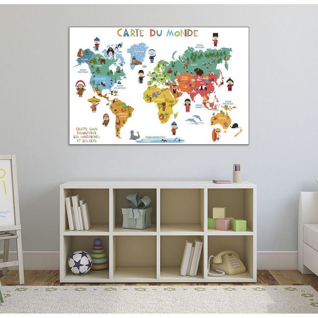 Carte du Monde à Gratter Planisphère en Français - Cadeau Maestro -  Cdiscount Beaux-Arts et Loisirs créatifs