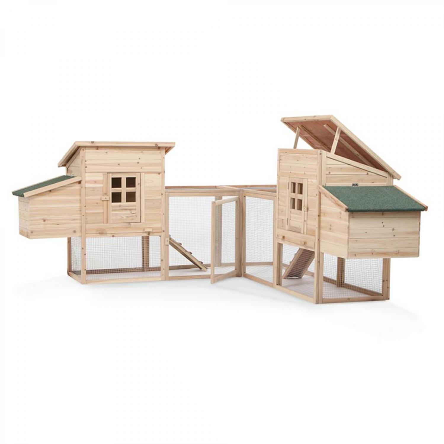 Enclos Poulailler 4 Poules En Bois Avec 2 Pondoirs