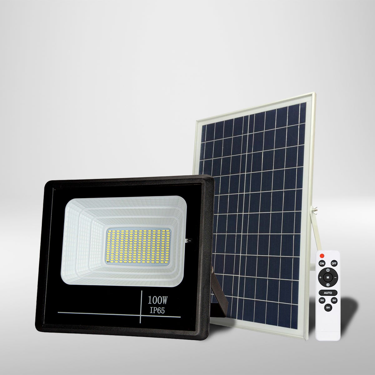 ELEDCO Projecteur LED Solaire 100W, Panneau Solaire, Batterie