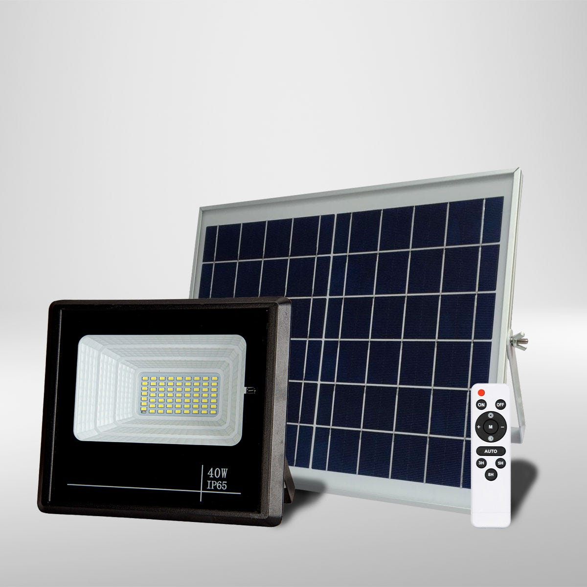 Projecteur Solaire LED 20W IP65 (Panneau Solaire + Télécommande Inclus) -  Blanc Froid 6000K - 8000K - SILAMP