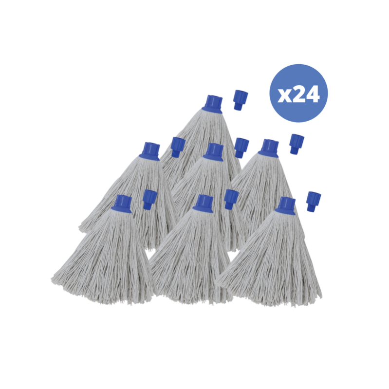 Testine Scopa Cotone Blu Set 5 Testine Per Scopa/mop In Cotone Blu - Foto 5